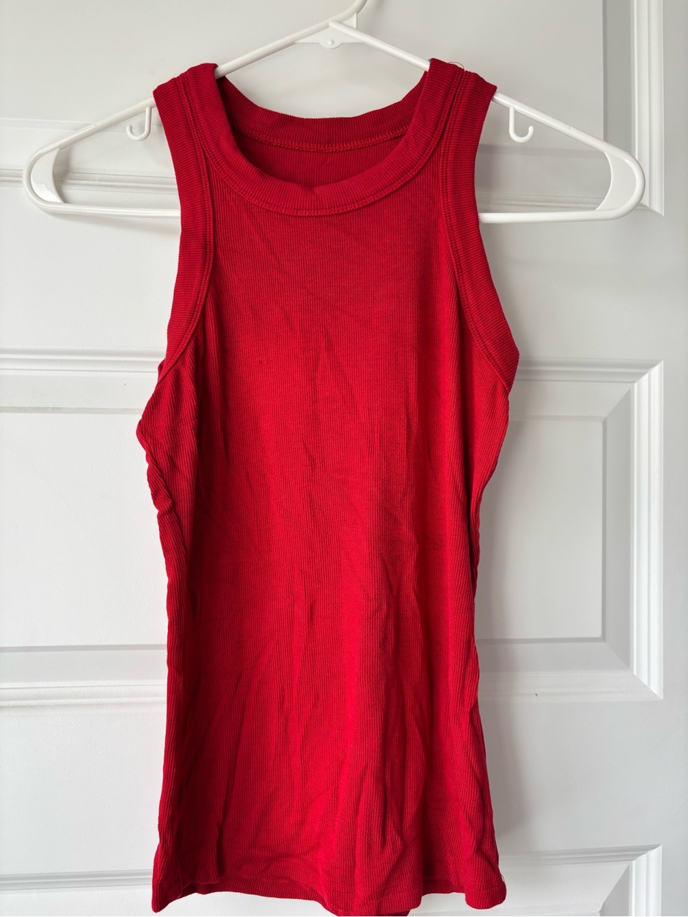 Amazon Red Ribbed Tank Top - Women's Sleeveless Knit